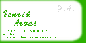 henrik arvai business card