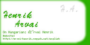 henrik arvai business card